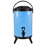 SOGA 10L Stainless Steel Insulated Milk Tea Barrel Hot and Cold Beverage Dispenser Container with Faucet Blue