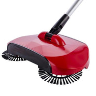 SOGA Auto Household Spin Hand Push Sweeper Home Broom Room Floor Dust Cleaner Mop Red
