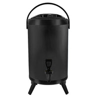 SOGA 8L Stainless Steel Insulated Milk Tea Barrel Hot and Cold Beverage Dispenser Container with Faucet Black