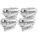 SOGA 4X 3L Triple Tray Stainless Steel Chafing Food Warmer Catering Dish