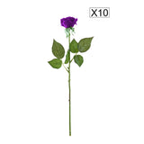 SOGA 10pcs Artificial Silk Flower Fake Rose Bouquet Table Decor Purple