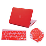 Matte Hardshell Case + Keyboard cover for Apple Macbook Red