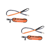 SOGA 2X Orange Adjustable Hands-Free Pet Leash Bag Dog Lead Walking Running Jogging Pet Essentials