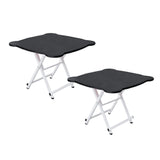 SOGA 2X Black Minimalist Cat Ear Folding Table Indoor Outdoor Portable Stall Desk Home Decor