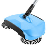 SOGA Auto Household Spin Hand Push Sweeper Home Broom Room Floor Dust Cleaner Mop Blue