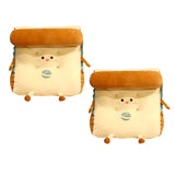 SOGA 2X Cute Face Toast Bread Wedge Cushion Stuffed Plush Cartoon Back Support Pillow Home Decor