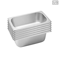 SOGA 6X Gastronorm GN Pan Full Size 1/3 GN Pan 10cm Deep Stainless Steel Tray