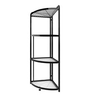 SOGA 4 Tier Steel Triangular  Corner Stand Multi-Functional Shelves Portable Storage Organizer