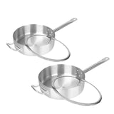 SOGA 2X 26cm Stainless Steel Saucepan With Lid Induction Cookware With Triple Ply Base