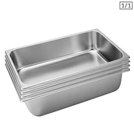 SOGA 4X Gastronorm GN Pan Full Size 1/1 GN Pan 15cm Deep Stainless Steel Tray