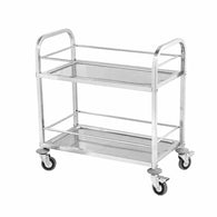 SOGA 2 Tier Stainless Steel Drink Wine Food Utility Cart 85x45x90cm Medium