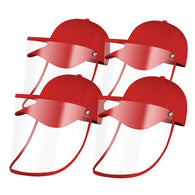 4X Outdoor Protection Hat Anti-Fog Pollution Dust Saliva Protective Cap Full Face HD Shield Cover Kids Red