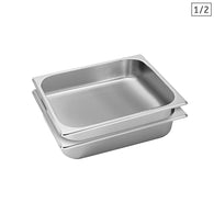 SOGA 2X Gastronorm GN Pan Full Size 1/2 GN Pan 6.5cm Deep Stainless Steel Tray