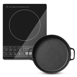 SOGA Electric Smart Induction Cooktop and 30cm Cast Iron Frying Pan Skillet Sizzle Platter