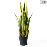 SOGA 95cm Artificial Indoor Yellow Edge Tiger Piran Fake Decoration Tree Flower Pot Plant