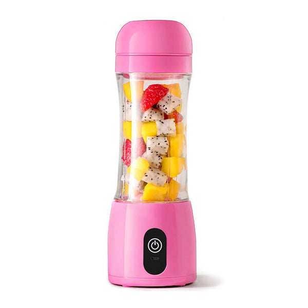 SOGA 380ml Portable Mini USB Rechargeable Handheld Fruit Mixer Juicer Pink