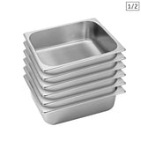 SOGA 6X Gastronorm GN Pan Full Size 1/2 GN Pan 10cm Deep Stainless Steel Tray