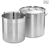 SOGA 21L 18/10 Stainless Steel Stockpot with Perforated Stock pot Basket Pasta Strainer