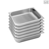 SOGA 6X Gastronorm GN Pan Full Size 1/2 GN Pan 6.5cm Deep Stainless Steel Tray