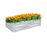 SOGA 120cm Rectangle Galvanised Raised Garden Bed Vegetable Herb Flower Outdoor Planter Box