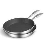 SOGA Stainless Steel Fry Pan 24cm 36cm Frying Pan Skillet Induction Non Stick Interior FryPan