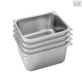 SOGA 4X Gastronorm GN Pan Full Size 1/2 GN Pan 20cm Deep Stainless Steel Tray