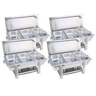 SOGA 4X Stainless Steel Chafing Triple Tray Catering Dish Food Warmer