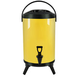 SOGA 18L Stainless Steel Insulated Milk Tea Barrel Hot and Cold Beverage Dispenser Container with Faucet Yellow