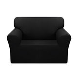 SOGA 1-Seater Black Sofa Cover Couch Protector High Stretch Lounge Slipcover Home Decor