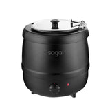 SOGA 10L Soup Kettle Commercial Soup Pot Electric Soup Maker Black