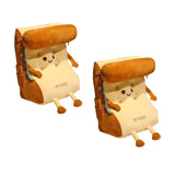 SOGA 2X Smiley Face Toast Bread Wedge Cushion Stuffed Plush Cartoon Back Support Pillow Home Decor