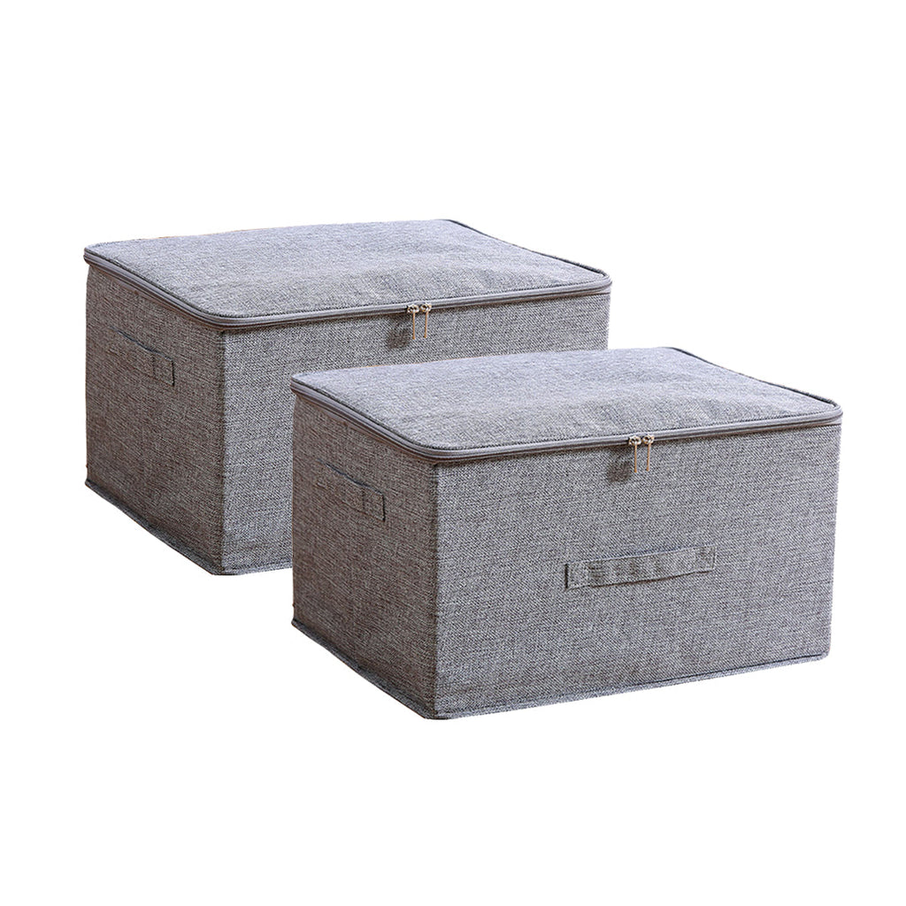 SOGA 2X Grey Large Portable Double Zipper Storage Box Moisture Proof C ...