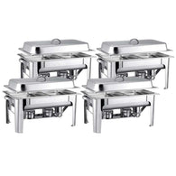 SOGA 4X 9L Stainless Steel 2 Pans Bain-marie Chafing Catering Dish Buffet Food Warmer