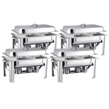 SOGA 4X 9L Stainless Steel 2 Pans Bain-marie Chafing Catering Dish Buffet Food Warmer