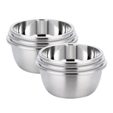 SOGA 2X 3Pcs Deepen Polished Stainless Steel Stackable Baking Washing Mixing Bowls Set Food Storage Basin