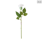 SOGA 10pcs Artificial Silk Flower Fake Rose Bouquet Table Decor White