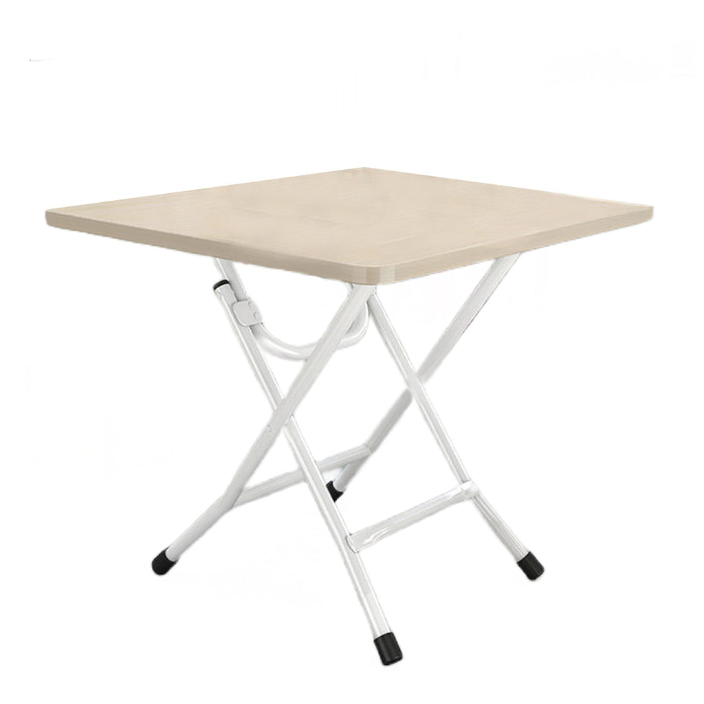 Portable Square Table SOGA White Portable Square Table Standing Legs Foldable Furniture Home ...