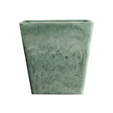 SOGA 2X 27cm Green Grey Square Resin Plant Flower Pot in Cement Pattern Planter Cachepot for Indoor Home Office