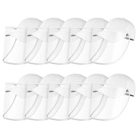 10X Outdoor Protection Hat Anti-Fog Pollution Dust Saliva Protective Cap Full Face HD Shield Cover Adult White