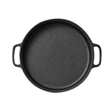 SOGA Cast Iron Frying Pan Skillet  Coating Steak Sizzle Platter 35cm