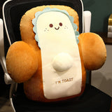 SOGA 48 cm Smiley Face Toast Bread Cushion Stuffed Car Seat Plush Cartoon Back Support Pillow Home Decor