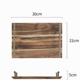 SOGA 2X 30cm Brown Rectangle Wooden Acacia Food Serving Tray Charcuterie Board Centerpiece  Home Decor