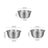 SOGA 2X Stainless Steel Nesting Basin Colander Perforated Kitchen Sink Washing Bowl Metal Basket Strainer Set of 3