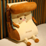 SOGA 2X Cute Face Toast Bread Wedge Cushion Stuffed Plush Cartoon Back Support Pillow Home Decor