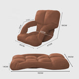 SOGA 2X Foldable Lounge Cushion Adjustable Floor Lazy Recliner Chair with Armrest Coffee