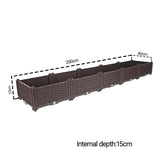 SOGA 2X 200cm Raised Planter Box Vegetable Herb Flower Outdoor Plastic Plants Garden Bed