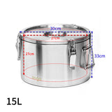 SOGA 2X 15L 304 Stainless Steel Insulated Food Carrier Warmer Container