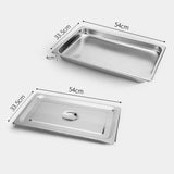 SOGA 2X Gastronorm GN Pan Full Size 1/1 GN Pan 4cm Deep Stainless Steel Tray with Lid