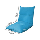 SOGA 2X Lounge Floor Recliner Adjustable Lazy Sofa Bed Folding Game Chair Blue