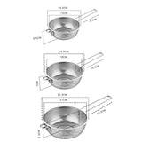 SOGA Stainless Steel Perforated Colander Fine Mesh Net Food Strainer Basket with Handle Skimmer Sieve Set